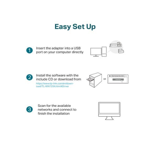 TP-LINK TL-WN725N : 150Mbps Wireless N Nano USB Adapter / USB Wifi