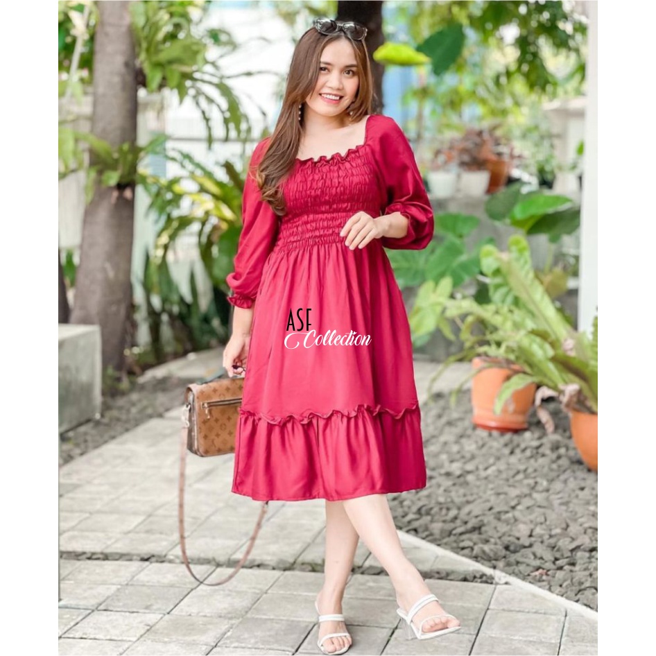 Yukensi Dress Wanita Jumbo|Dress bodycon maxsi casual pesta party|Dress sabrina big size|Dress Sabri