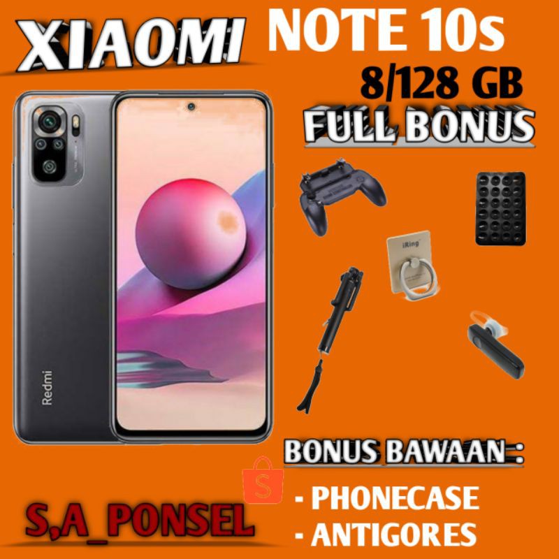 XIAOMI REDMI NOTE 10s RAM 8/128 GB GARANSI RESMI XIAOMI/TAM