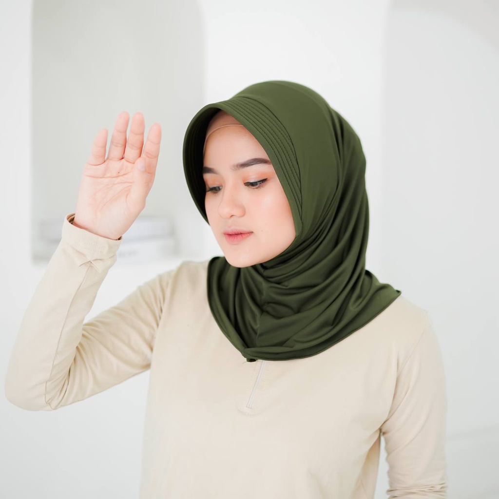 Bergo Sport Hijab Olahraga Premium / Bergo Sport Jersey Premium / Hamidah bergo S /Bergo pad s-7