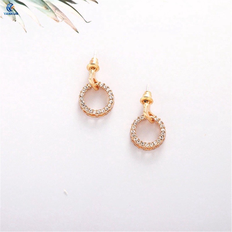Anting Circle Rhinestone Wanita Fashion Korea