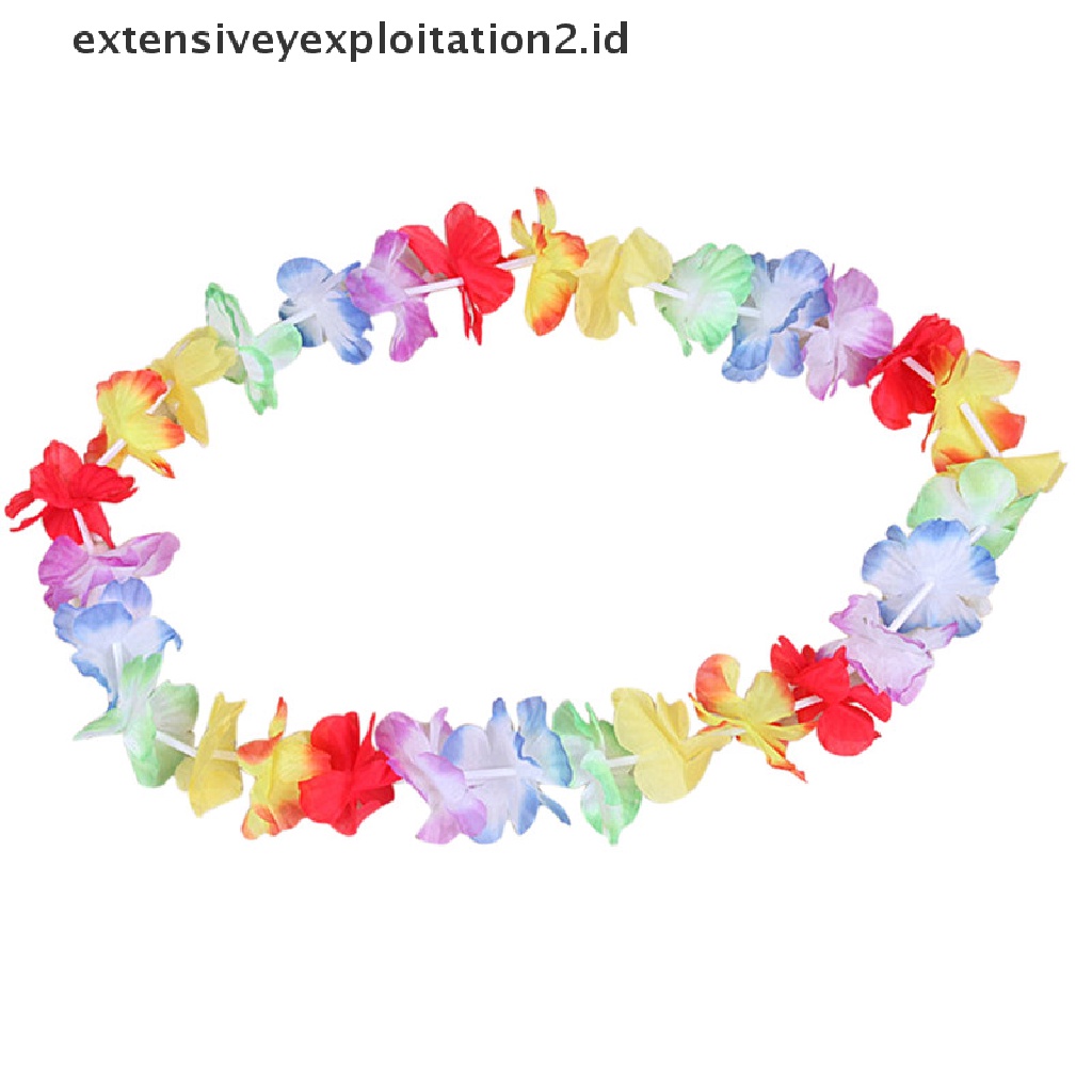 10 Pcs Hawaii Leis Garland Kalung Bunga Leis Pesta Pantai Fancy