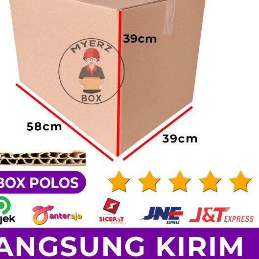 

☺ Kardus Besar Jumbo – Karton Box Polos 58 x 39 x 39 Double Wall 7 MM ▼