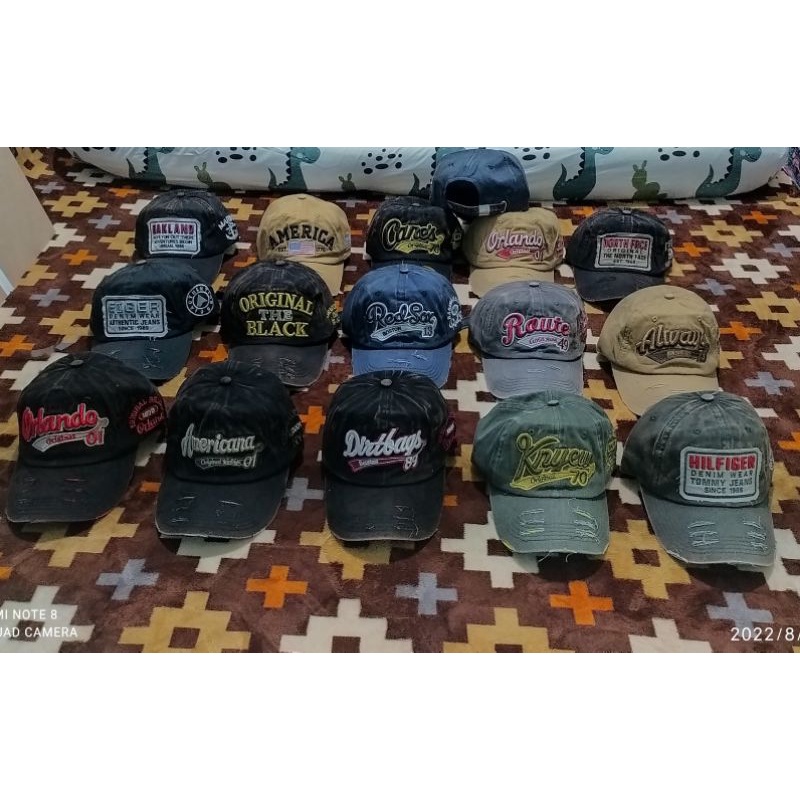 Topi baseball hat pria distro sobek original denim