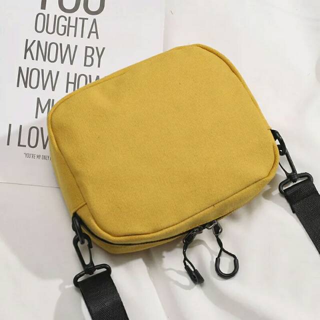 Promo Shopee 10.10_ Tas selempang kotak saku depan/ Tas remaja kekinian / bisa bayar di tempat COD