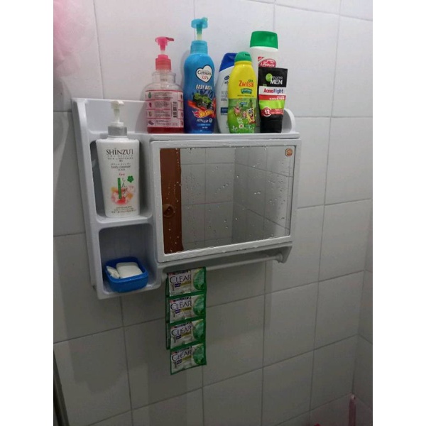 RAK KACA CERMIN DINDING MC-5 MASPION | MIROR BOX WALL CABINET DEKORASI + TEMPAT TISU