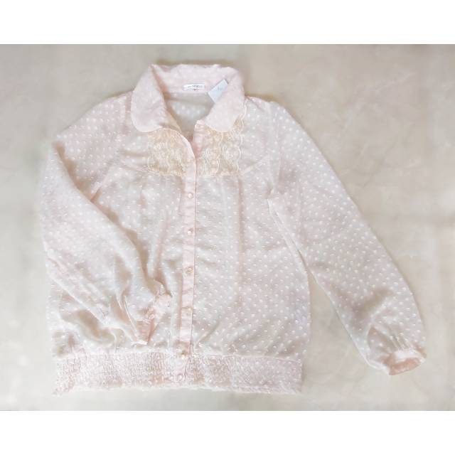 PRELOVED BLOUSE CHIFFON PINK GLACIER