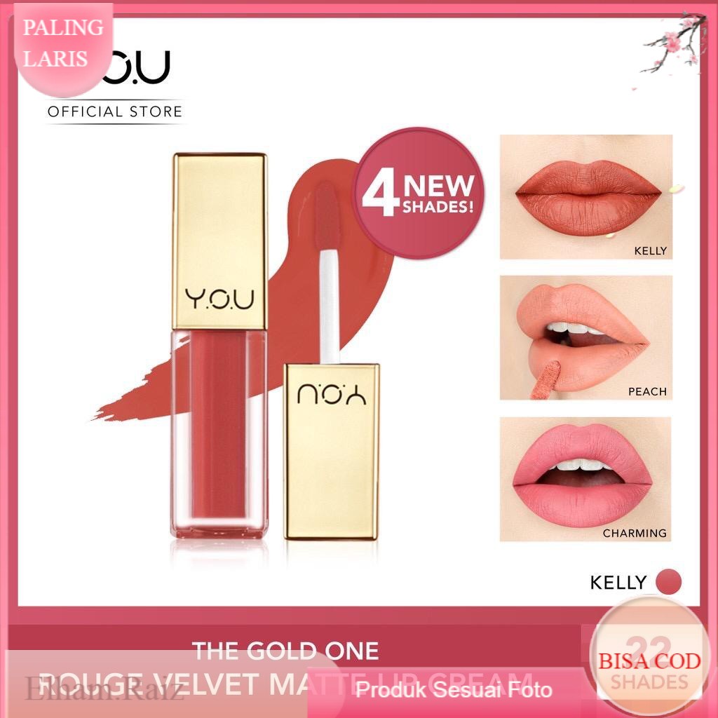 PROMO Official Distributor YOU The Gold One Rouge Velvet Matte Lip Cream Lipstick You Lipstik Y.O.U