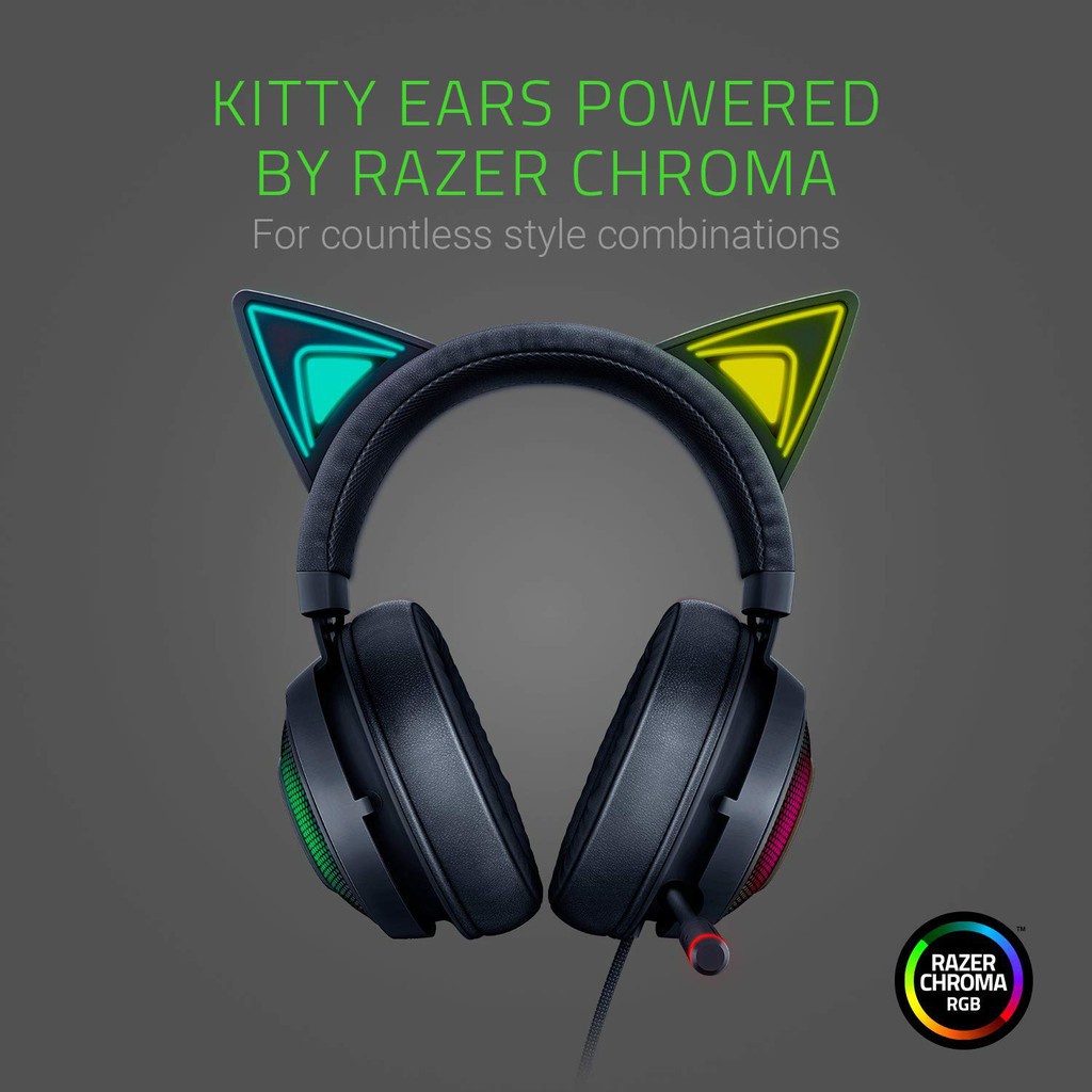 Razer Kraken Kitty Edition - Gaming Headset - Black - Hitam