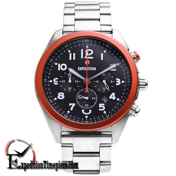 Jam Tangan Expedition E 6653 M Silver Black Orange