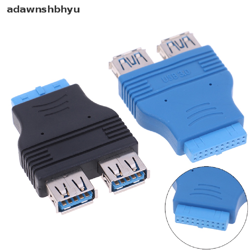 Adawnshbhyu Motherboard 2port USB 3.0 female to 20pin header female Adaptor Sambung