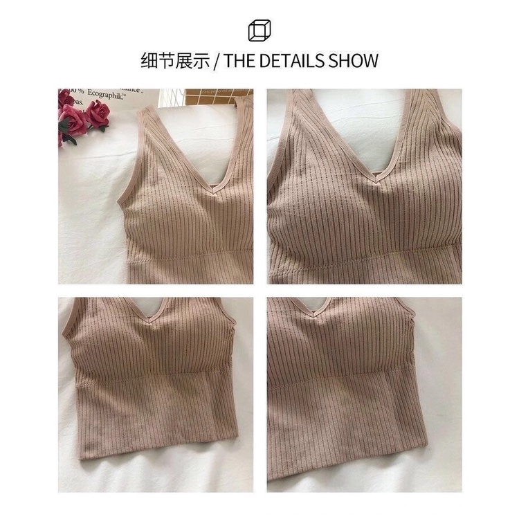 KINDSTORE❤ | Alisya Pakaian Dalam Wanita Katun Baru Mode V-Neck