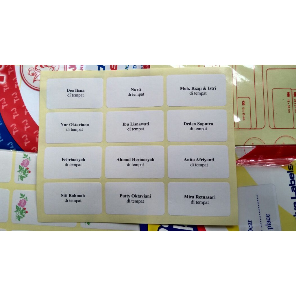 

Label stiker nama undangan