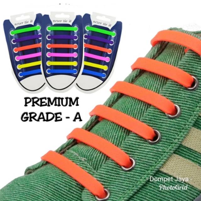 Premium Shoelace Silicone Tali Sepatu Karet - Tali Sepatu Silikon-1