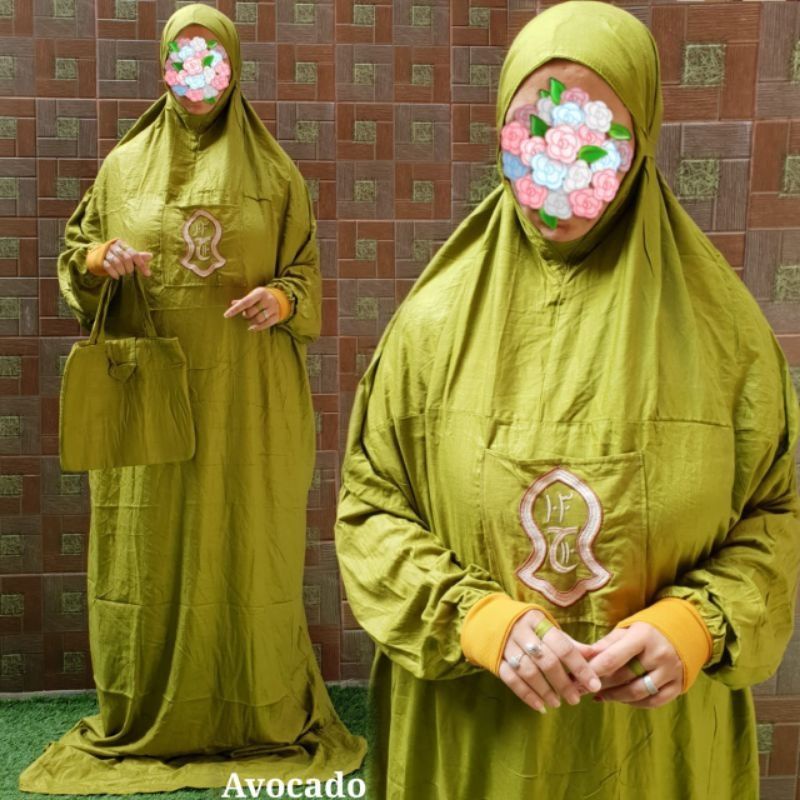 mukena terompah jumbo/mukena terompah rayon manset tangan