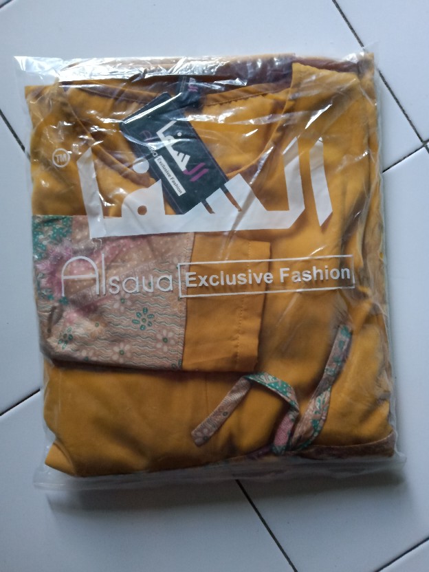 Gamis Syaqila Wolfis Mix Batik Primis Pastel Original Alsava