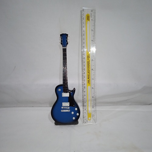 Miniatur Gitar Elektrik Model Lespaul/Ibanez Bahan Kayu Free Dudukan/Stand Holder Tinggi Gitar 25 cm Warna Bisa Pilih