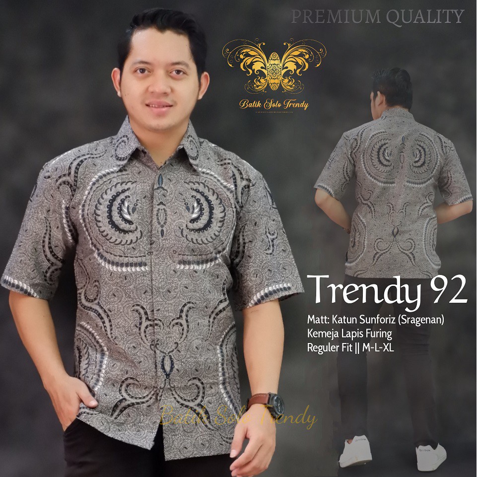 TRENDY 92 KEMEJA BATIK LENGAN PENDEK KAIN HALUS MURAH