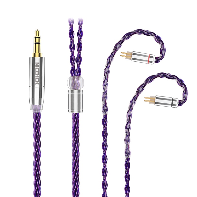 Nicehck PurpleSE Kabel Earphone 8 Strands FURUKAWA Tembaga Pengganti 3.5 / 2.5 / 4.4mm MMCX / 0.78mm 2Pin Untuk Mele S12 Nio