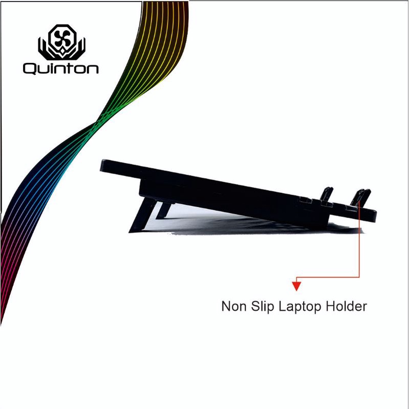 Kipas Laptop Cooling Pad Quinton Sirocco 12-17inch 2 fan RGB