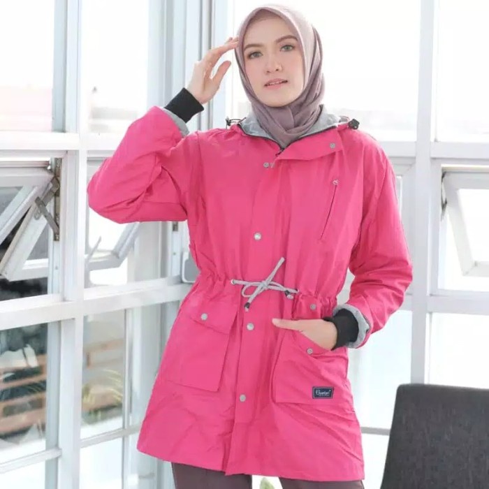 Jaket Wanita GENOVA JAKET WANITA HIJABER BOLAK-BALIK ELZANTERI - Fuschia Grey(H8L6) Jaket Wanita Imp