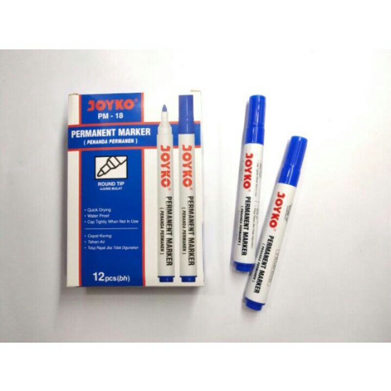 

spidol sepidol besar permanent JOYKO PERMANENT PM18 BIRU sepidol besi harga untuk 1 biji