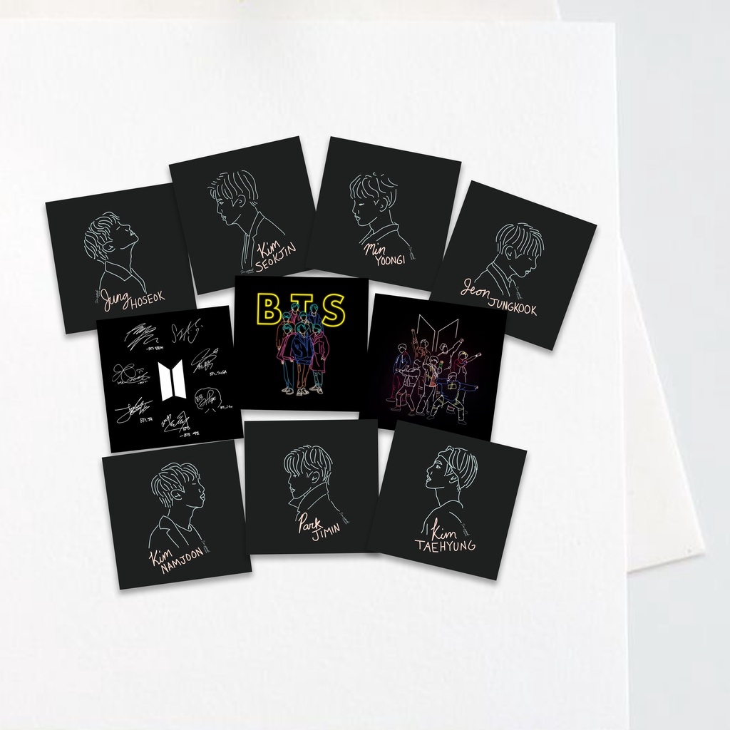 

Sticker BTS Black electric Aesthetic Stiker Waterproof (10pcs)