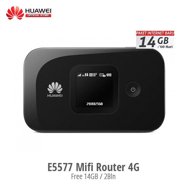 Huawei E5577 Slim Modem Mifi 4G LTE Free Kuota 14GB 2 Bulan