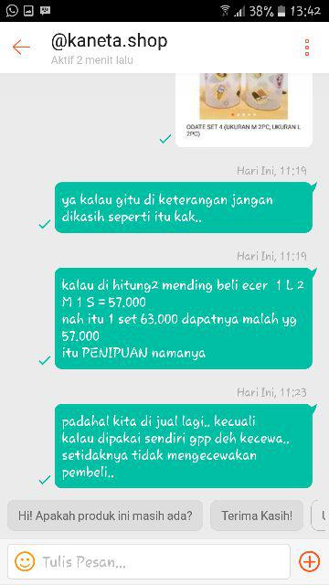 Calista Odate Set 4 (ukuran M 2pc, Ukuran L 2pc)