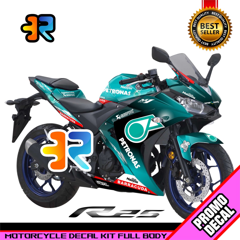 Decal Yamaha R25 Full Body Variasi Desain PETRONAS 2