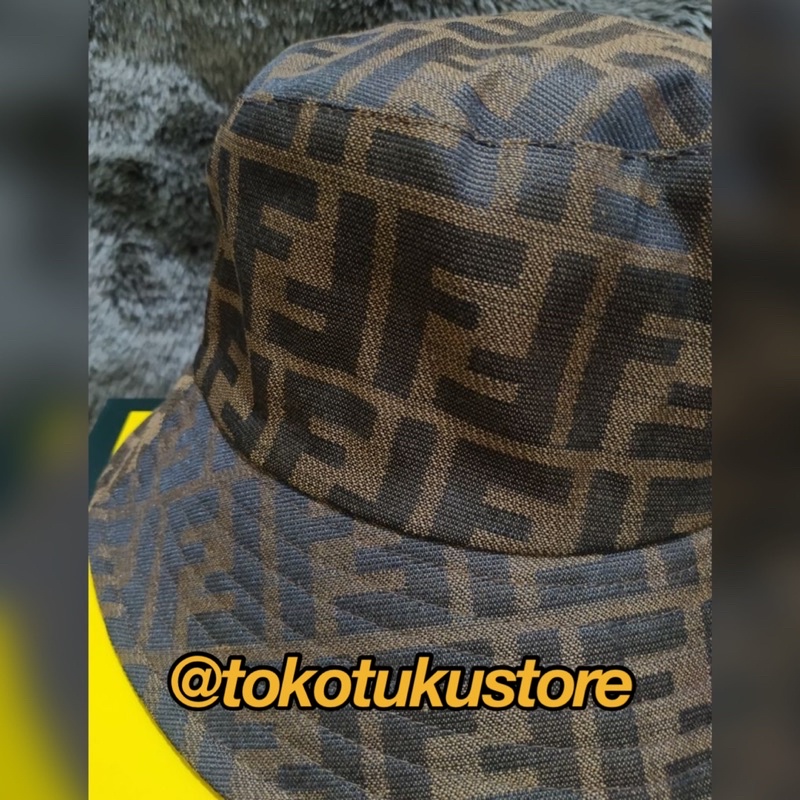 Bucket Hat Fendi Monogram Dark Brown