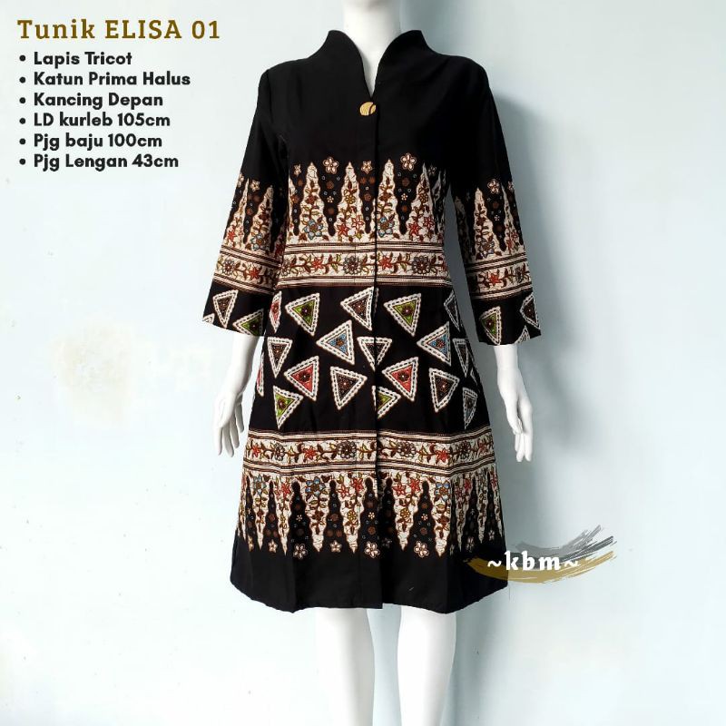 Tunik Batik Unthel Lapis Tricot | Tunik Batik Elisa