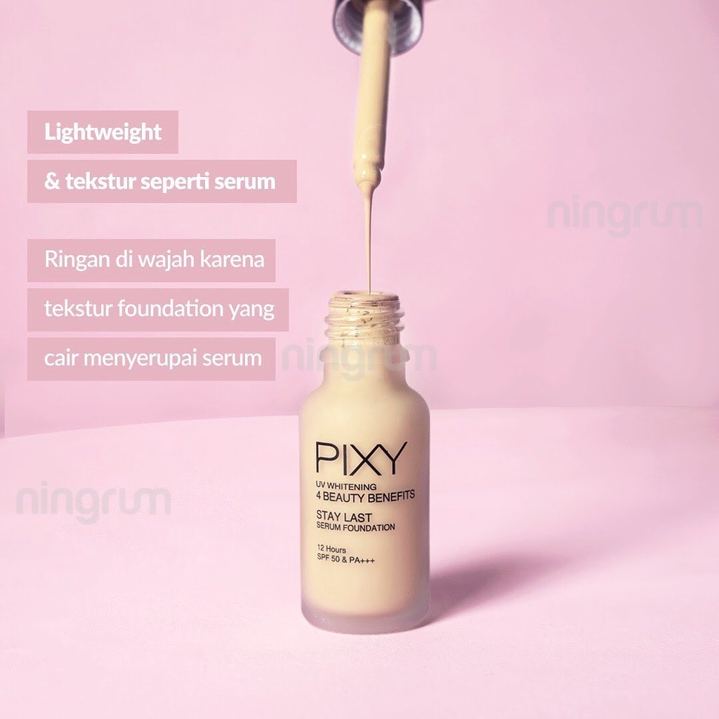 Ningrum - Pixy UV Whitening Stay Last Serum Foundation | Kecantikan Kosmetik Wajah Foundartion - 8006