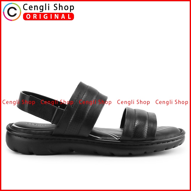 SANDAL OBERMAIN PRIA ORIGINAL SLINGBACK CASUAL KULIT ASLI HITAM OM06