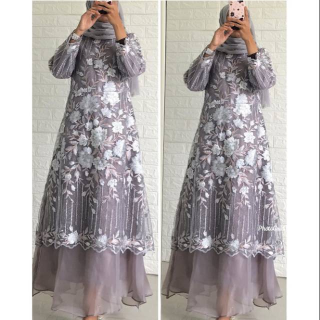 Gamis Brokat Mix Organza Shopee Indonesia