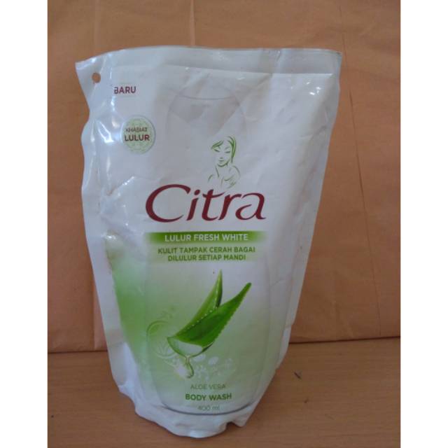 Citra  aloe vera lulur body wash 340ml, refill  lidah buaya
