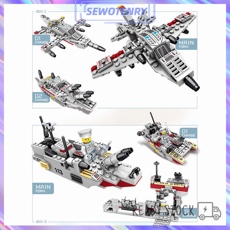 【COD】750PCS Robot Polisi Mainan Brick Blok / Mainan Anak Laki Laki / Kapal Induk Mainan Blok