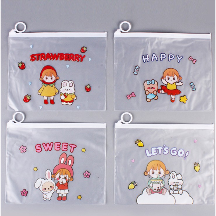 COD KOTAK PENSIL TRANSPARAN MOTIF KAWAI RABBIT LUCU UNIK / KOTAK PULPEN / TEMPAT ALAT TULIS PP105-ACC-106 RANDOM