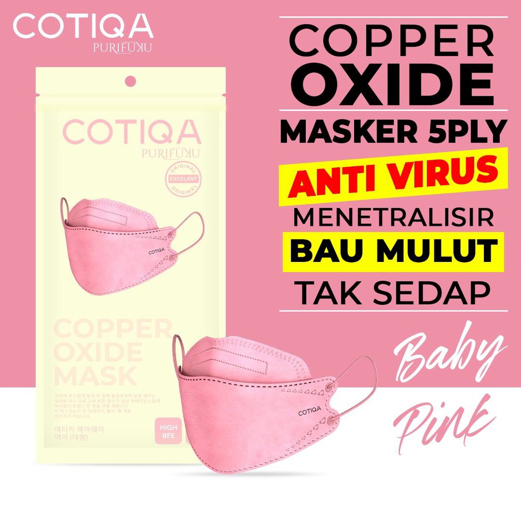 Masker KF94 5ply KOREA COTIQA COPPER OXIDE ORIGINAL penangkal Virus pembasmi virus anti virus