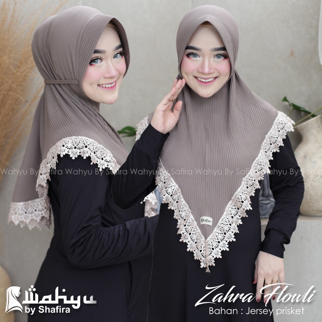 HIJAB INSTAN PLISKET JERSEY WAHYU BY SHAFIRA ZAHRA FLOULY JILBAB TERBARU MUDRIKAH HIJAB