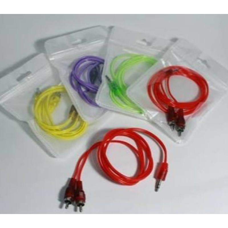 Kabel audio / kabel aux 1x2 transparan