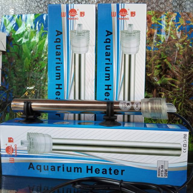 Yamano Heater penghangat pemanas stainless HTS-50 Watt Otomatis Aquarium Aquascape Kolam