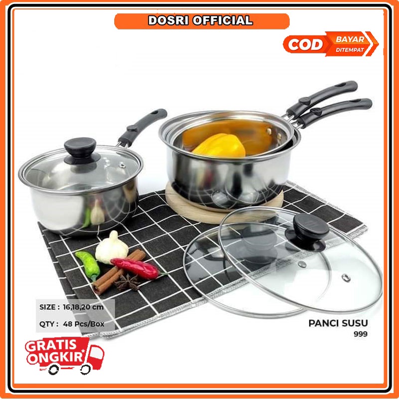 [ BISA COD ] Panci Susu Milk Pot Pan Milkpot Milkpan Stainless Steel 3 IN 1