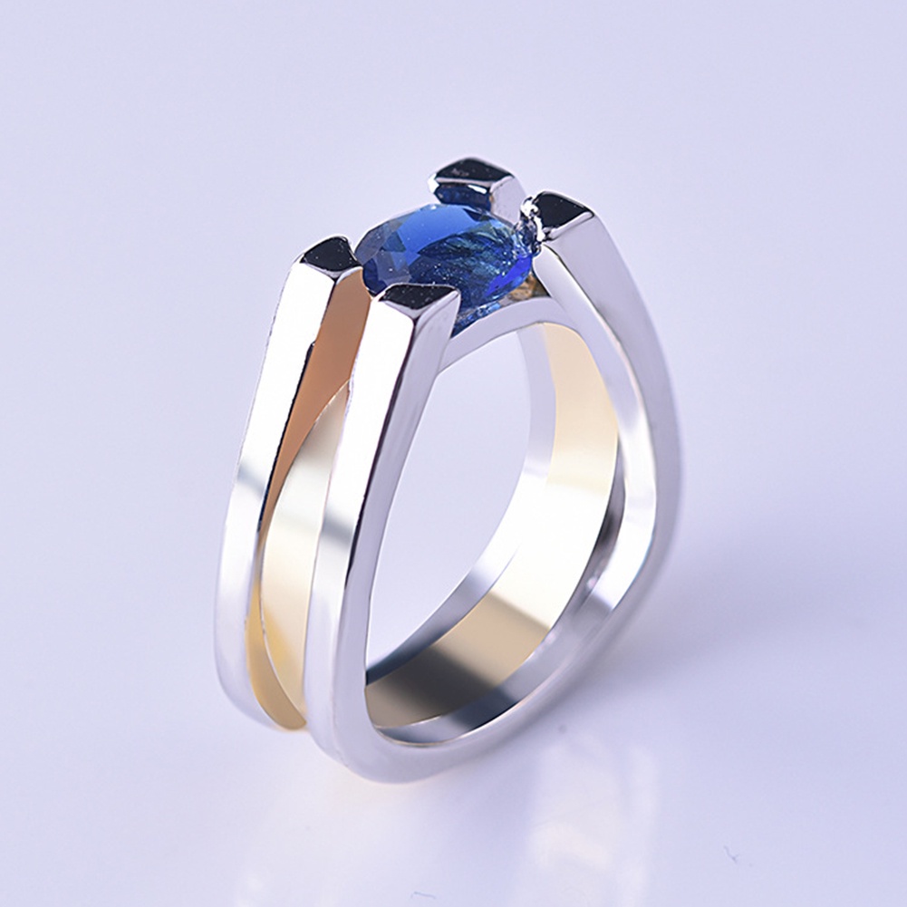 Hu Hu Hu Hu Hu Alat Bantu Pasang Kacamata♡ Cincin Wanita Desain Geometri Hias Sapphire Imitasi Untuk Pernikahanlamaranhadiah