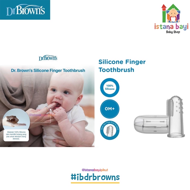 Dr.Brown's Silicone Finger Toothbrush with Case - sikat gigi bayi HG010