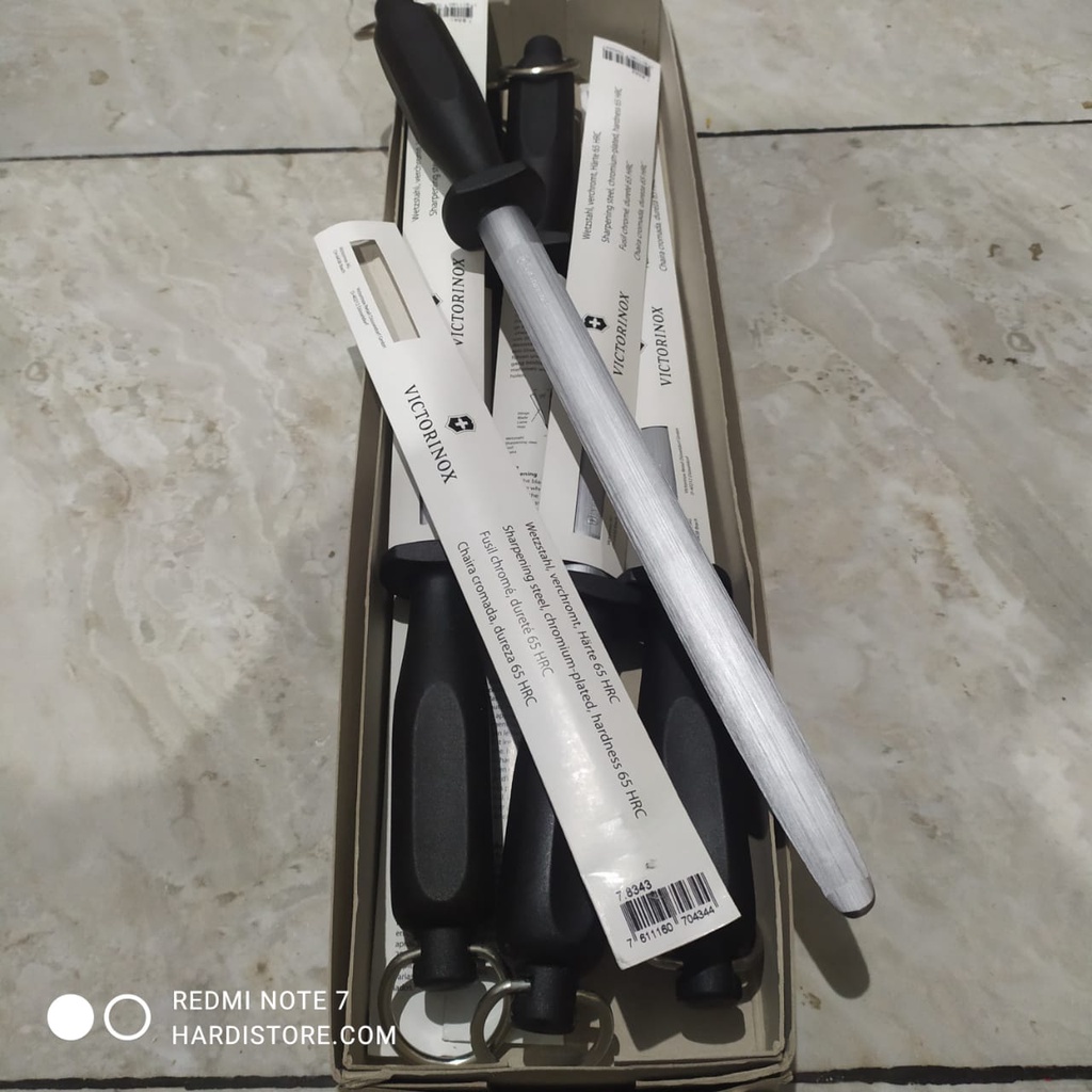 Victorinox Sharpening Steel Oval 7.8343 Asahan Pisau Stick 27 cm Medium Fine Cut Original Swiss