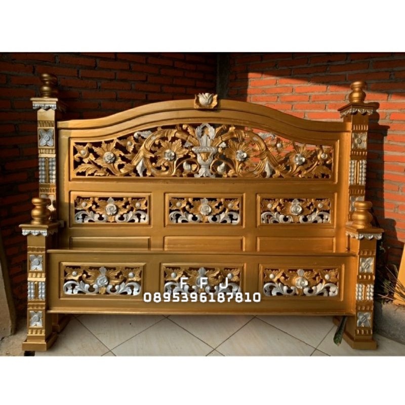 dipan gold dipan ukir Rahwana dipan ukir jati dipan mewah tempat tidur ukir jati