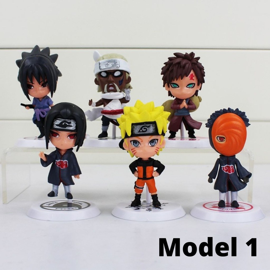 Action Figure Naruto 6 PCS - Model 1 &amp; 2 Full Set Pajangan Original