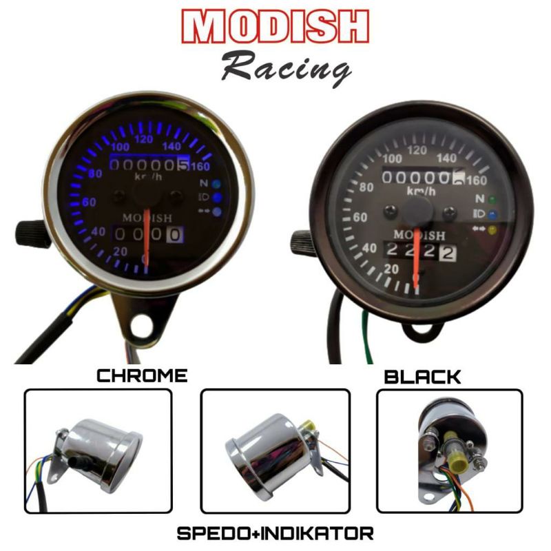 speedometer kilometer LED motor universal bulat