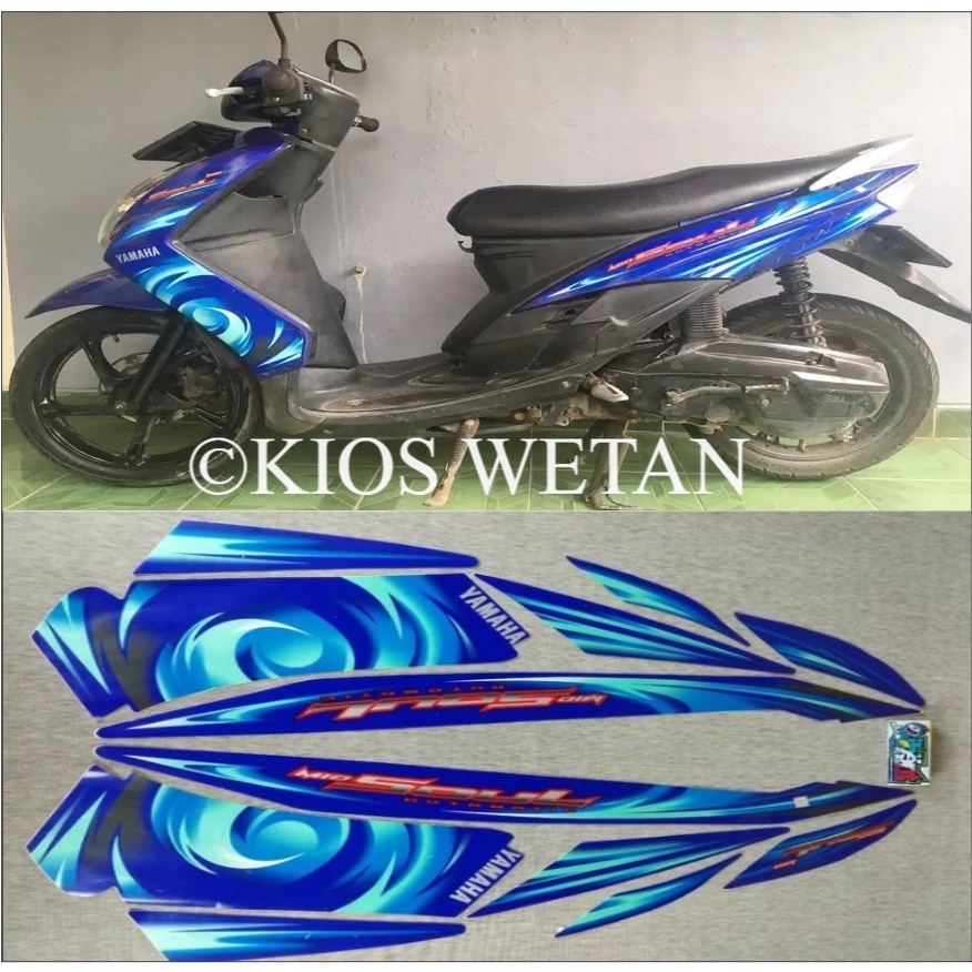 STRIPING MIO SOUL BIRU  2007 STIKER LIS STANDAR ORI YAMAHA POLET